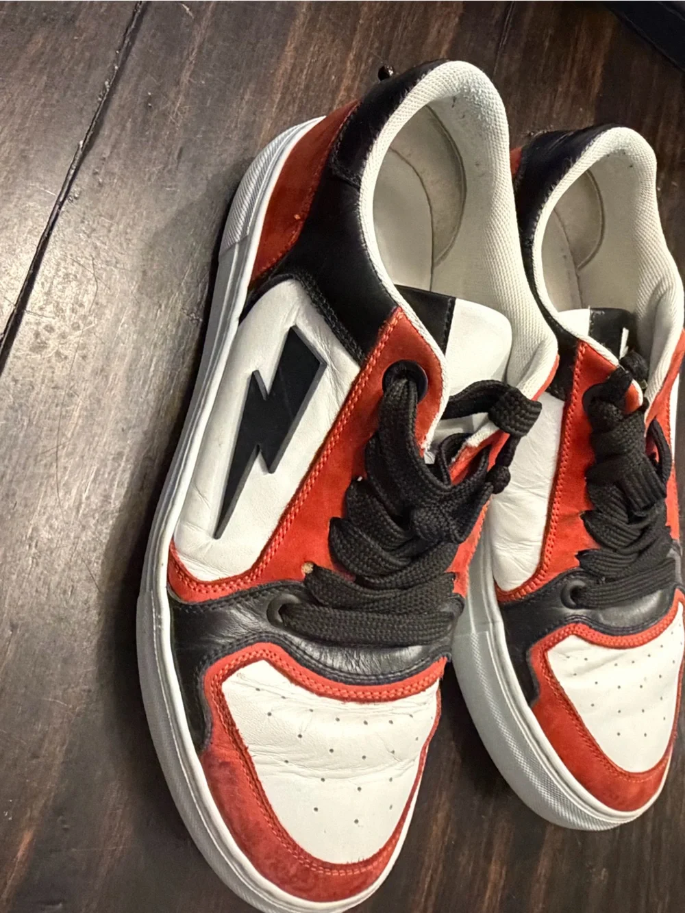 Neil Barrett Thunderbolt low-top sneakers, Red & Black size 44 USA 11